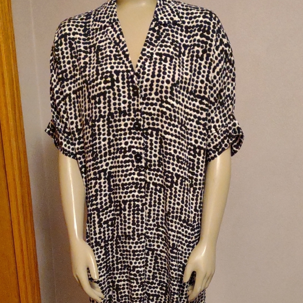 Nic & Zoe Dots Short Sleeve  Dress